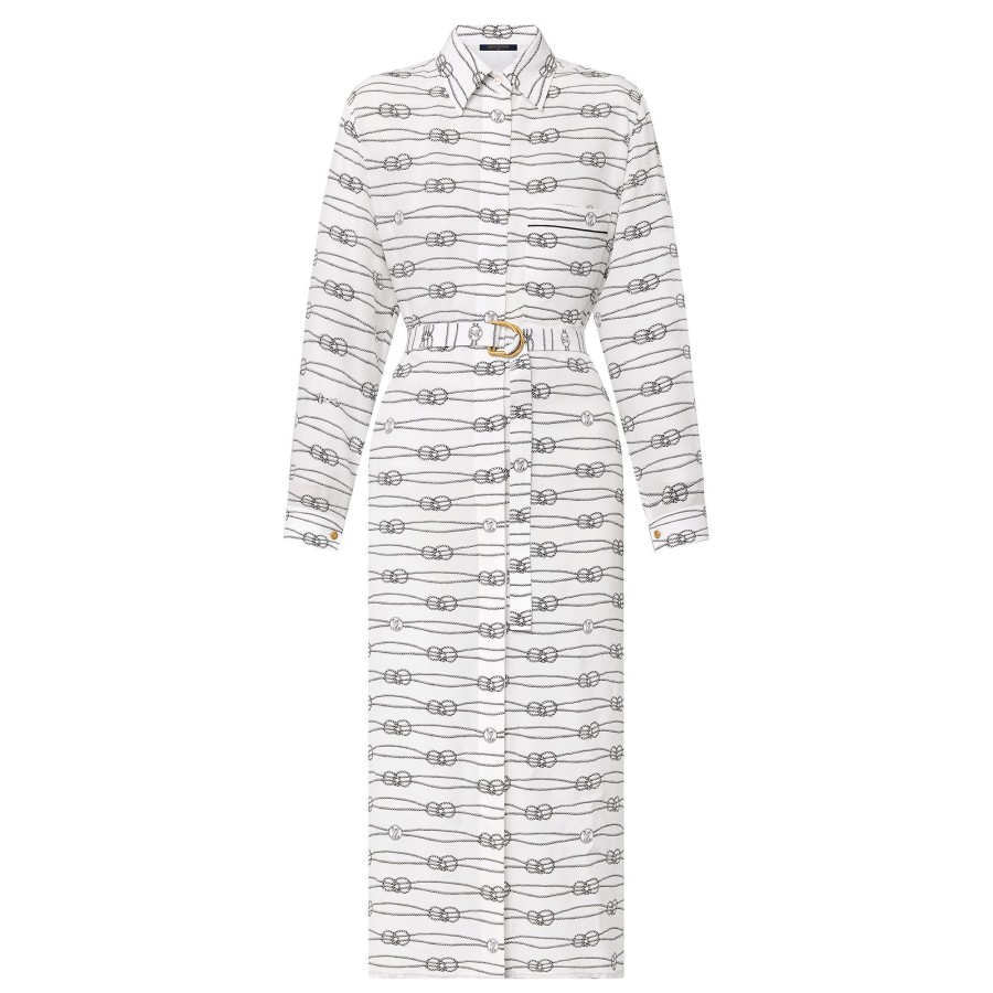 Women Louis Vuitton Dresses | Nautical Knots Long Shirt Dress