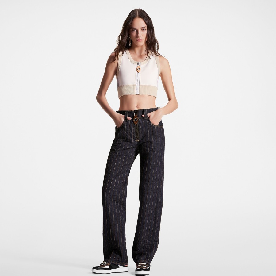 Women Louis Vuitton Denim | Pinstripe Denim Jeans