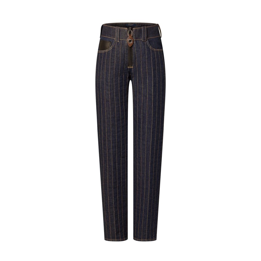 Women Louis Vuitton Denim | Pinstripe Denim Jeans