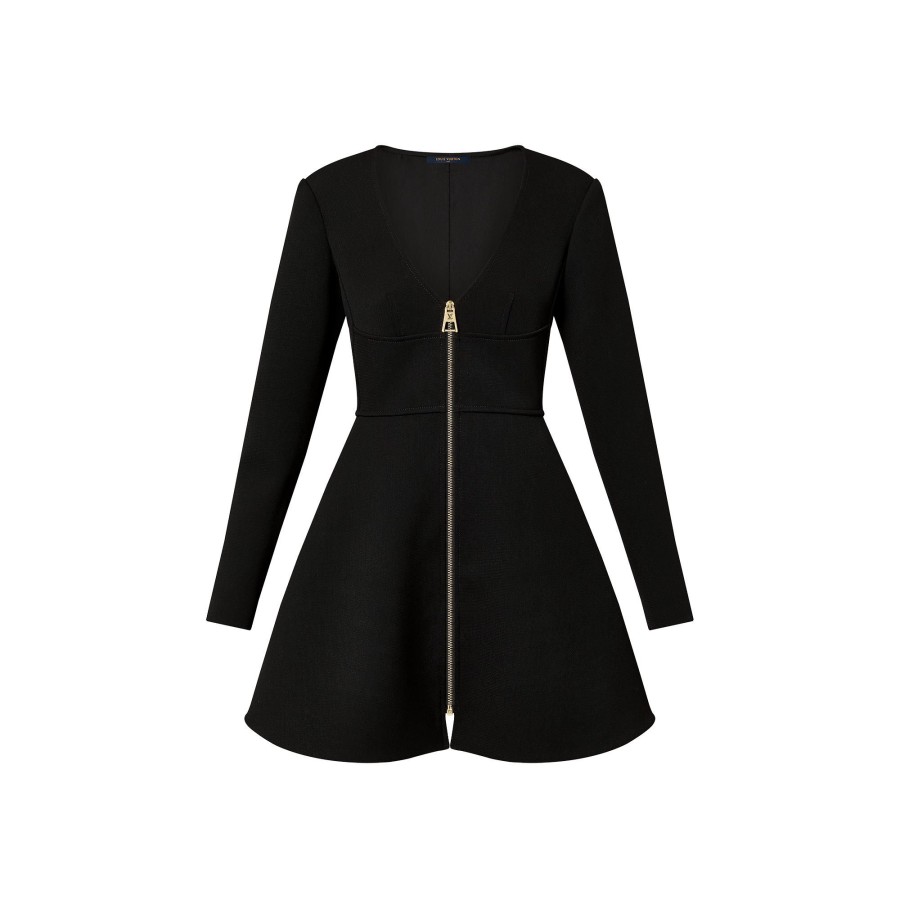 Women Louis Vuitton Dresses | Zip-Up Wool Skater Dress