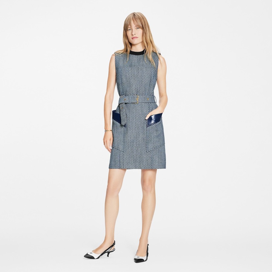 Women Louis Vuitton Denim | Mini Checkerboard Denim Dress