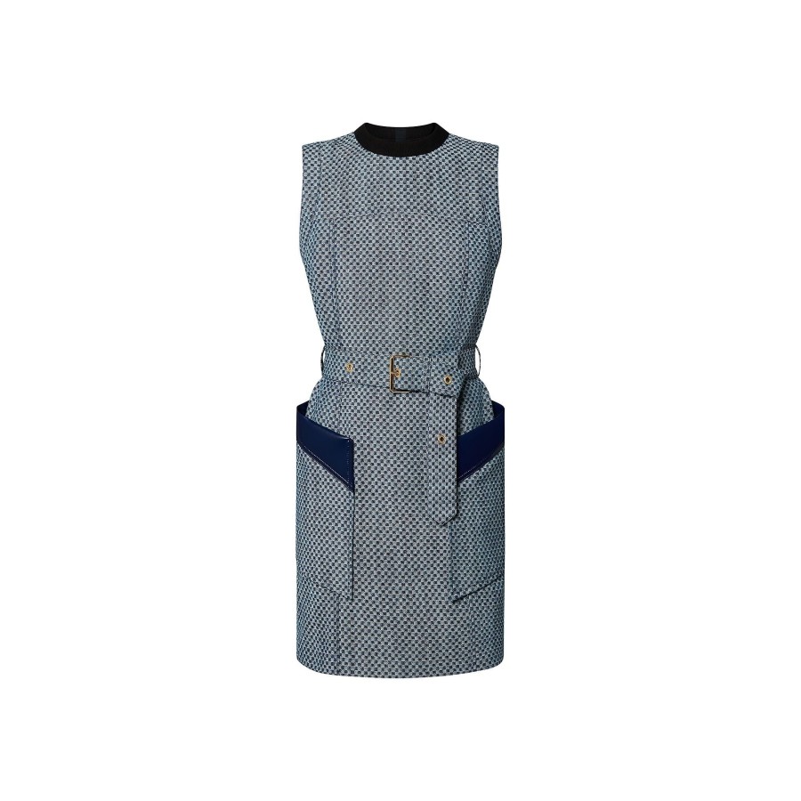 Women Louis Vuitton Denim | Mini Checkerboard Denim Dress