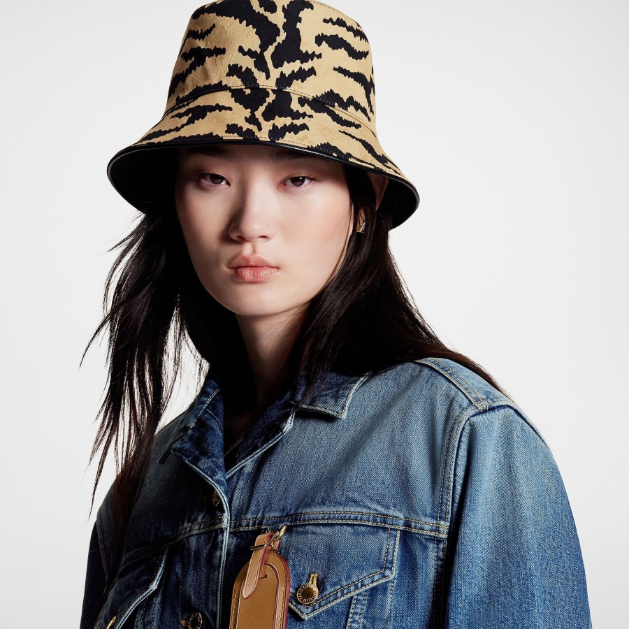 Women Louis Vuitton Hats And Gloves | Tigergram Reversible Bucket Hat