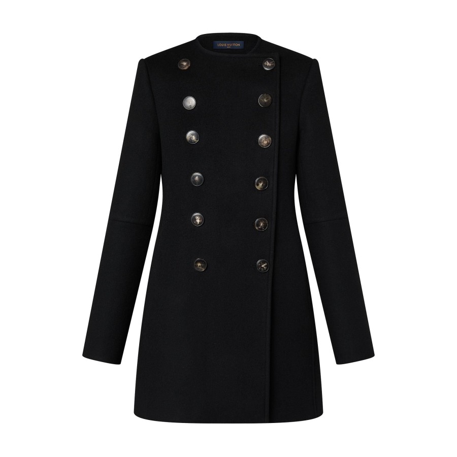 Women Louis Vuitton Coats And Jackets | Horn Button Pleat Coat