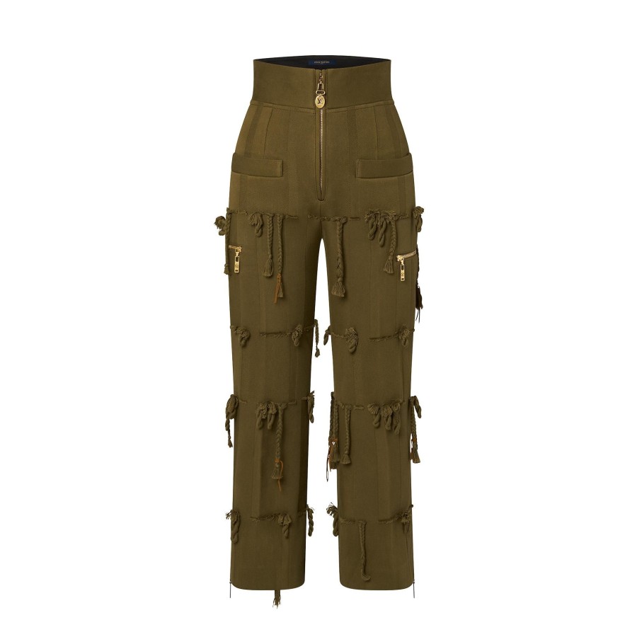 Women Louis Vuitton Pants | Cotton Gabardine Thread Detail Pants