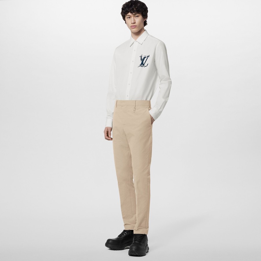 Men Louis Vuitton Pants | Monogram Cotton Cigarette Pants Light Brown