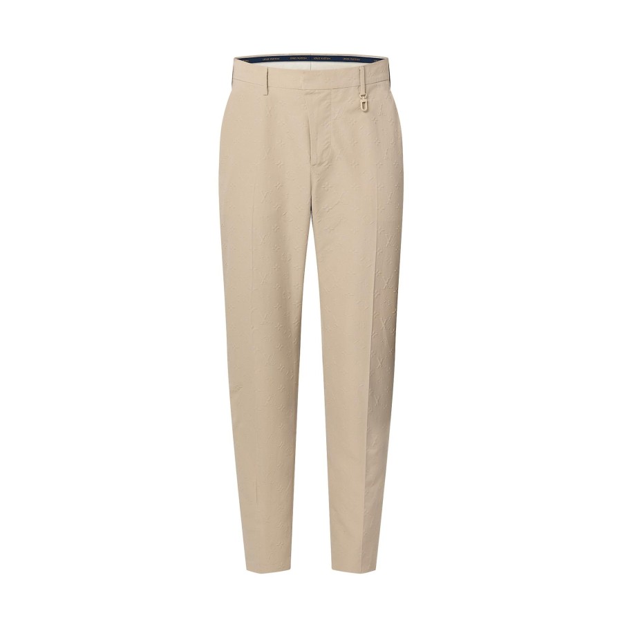 Men Louis Vuitton Pants | Monogram Cotton Cigarette Pants Light Brown