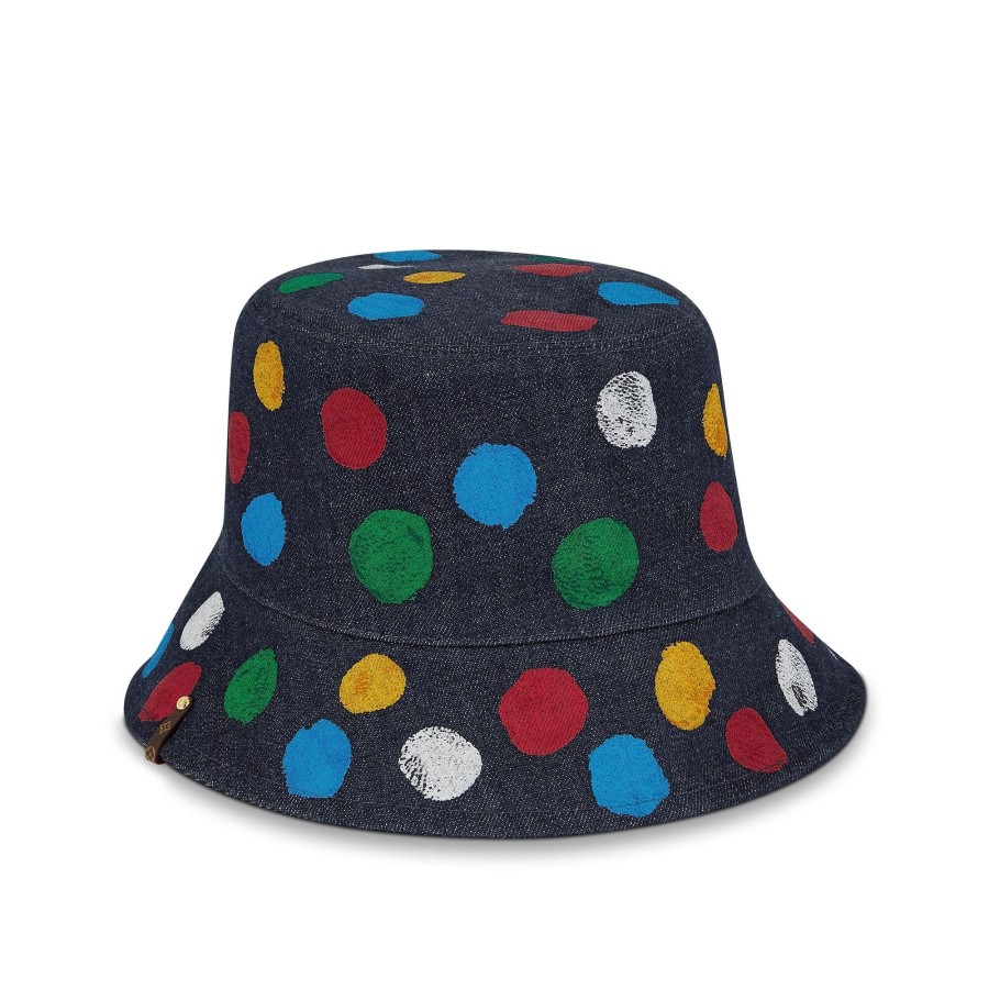 Women Louis Vuitton Hats And Gloves | Lv X Yk Reversible Painted Dots Bucket Hat