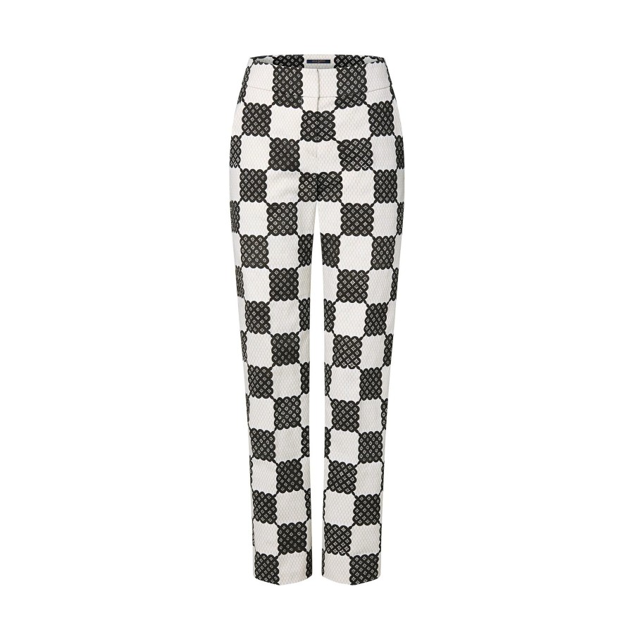 Women Louis Vuitton Pants | Bubble Damier Straight-Cut Pants