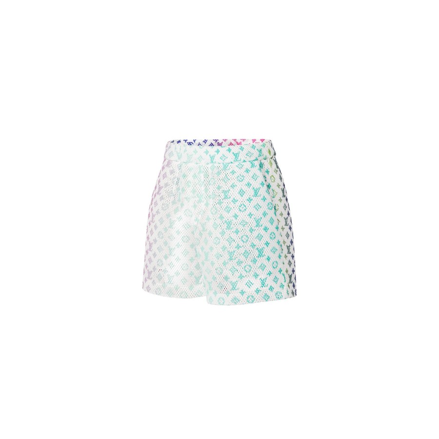 Men Louis Vuitton Pants | Mesh Shorts Milk White