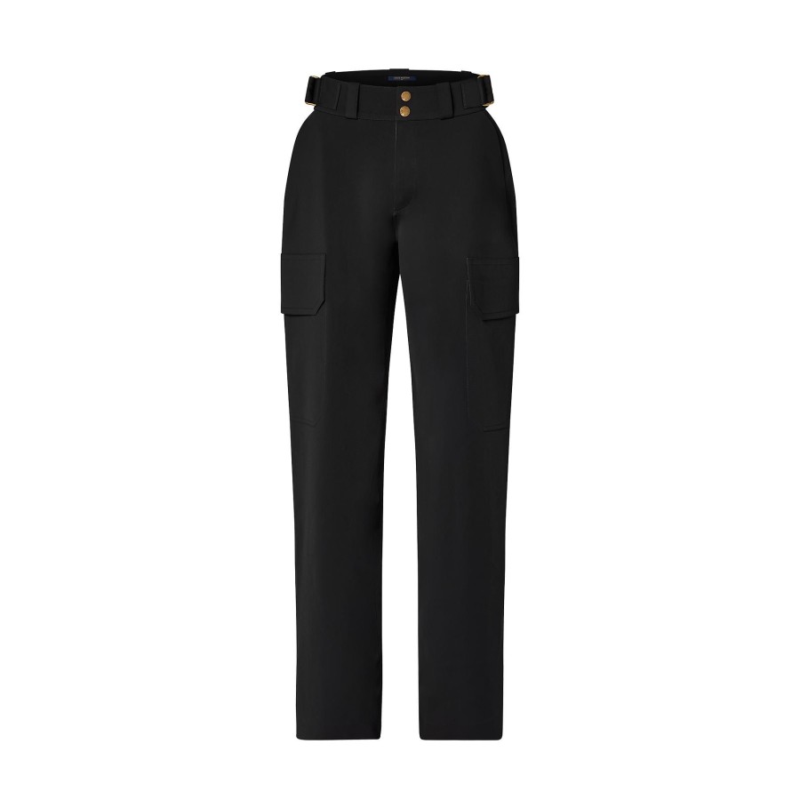 Women Louis Vuitton Pants | Technical Jersey Cargo Pants Black