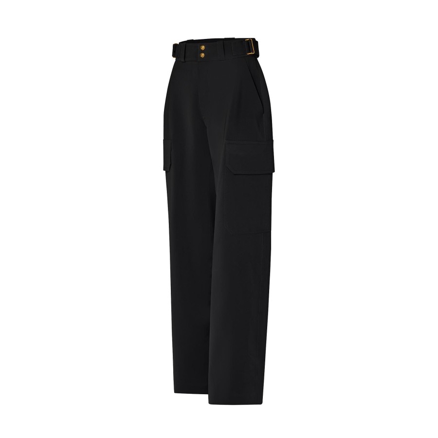 Women Louis Vuitton Pants | Technical Jersey Cargo Pants Black