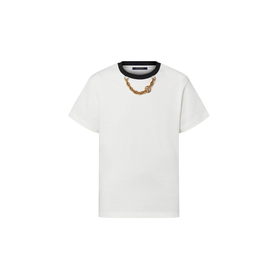 Women Louis Vuitton Tops | Contrast Trim T-Shirt White