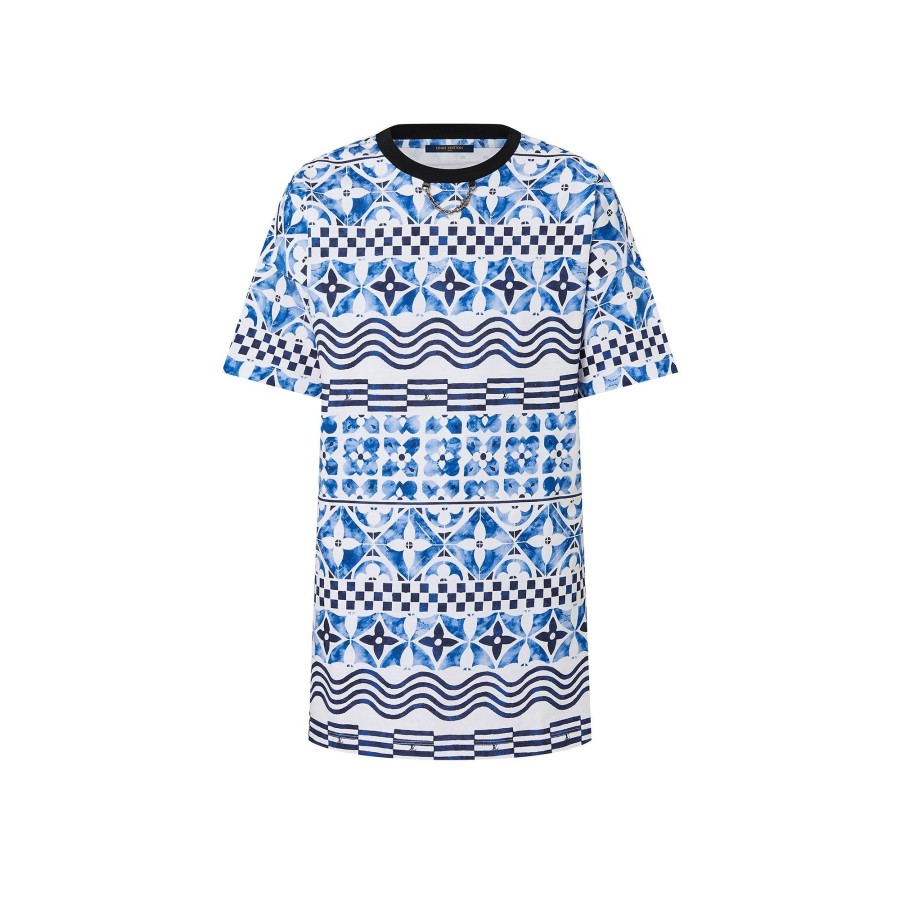 Women Louis Vuitton Dresses | Monogram Tile Print T-Shirt Dress