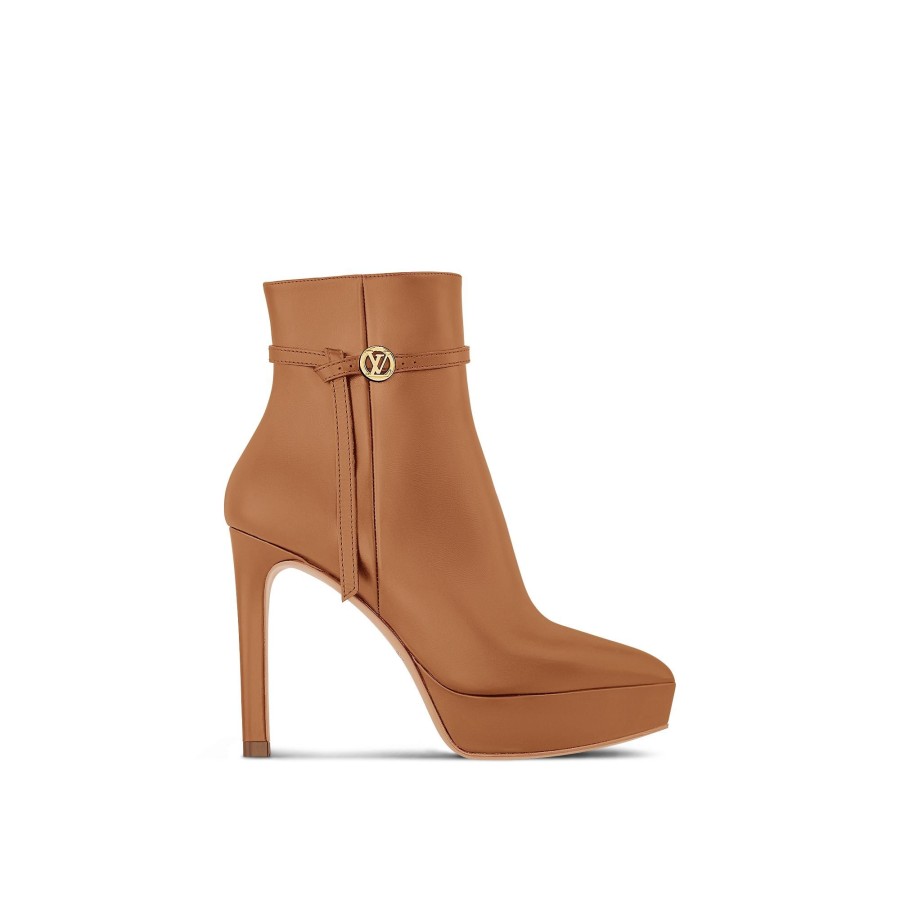 Women Louis Vuitton Boots And Booties | Lv Roxy Platform Ankle Boot Cognac