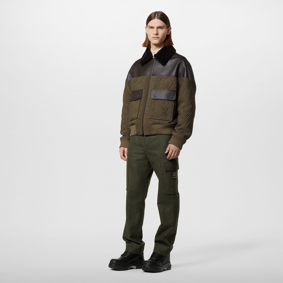 Men Louis Vuitton Coats And Outerwear | Mix Leather Blouson