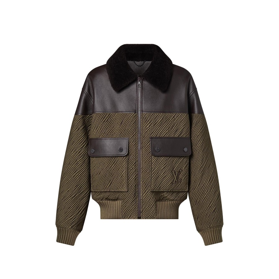 Men Louis Vuitton Coats And Outerwear | Mix Leather Blouson