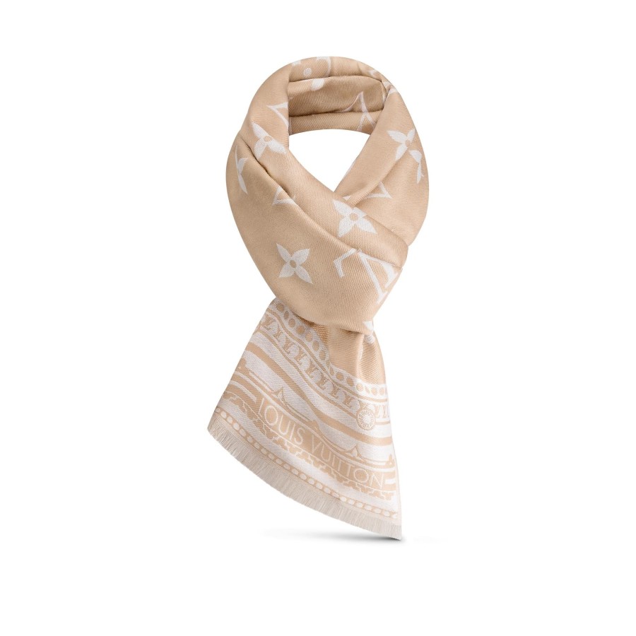 Women Louis Vuitton Shawls And Stoles | Amazingram Stole Beige