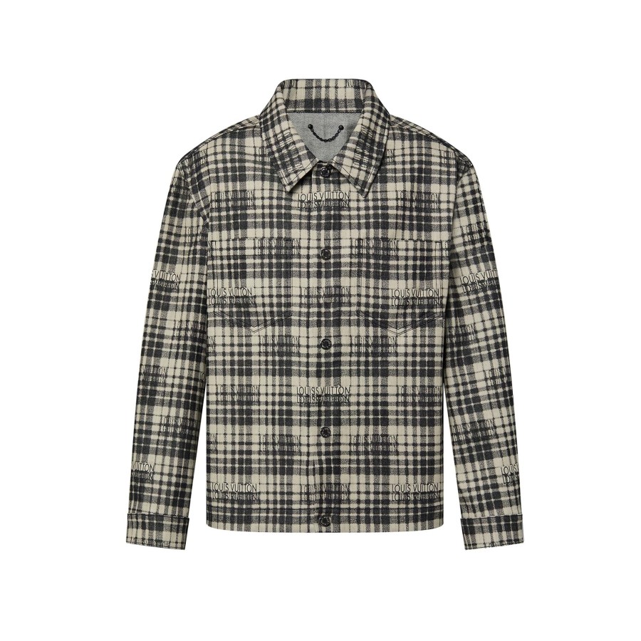 Men Louis Vuitton Shirts | Louis Vuitton Checked Denim Overshirt