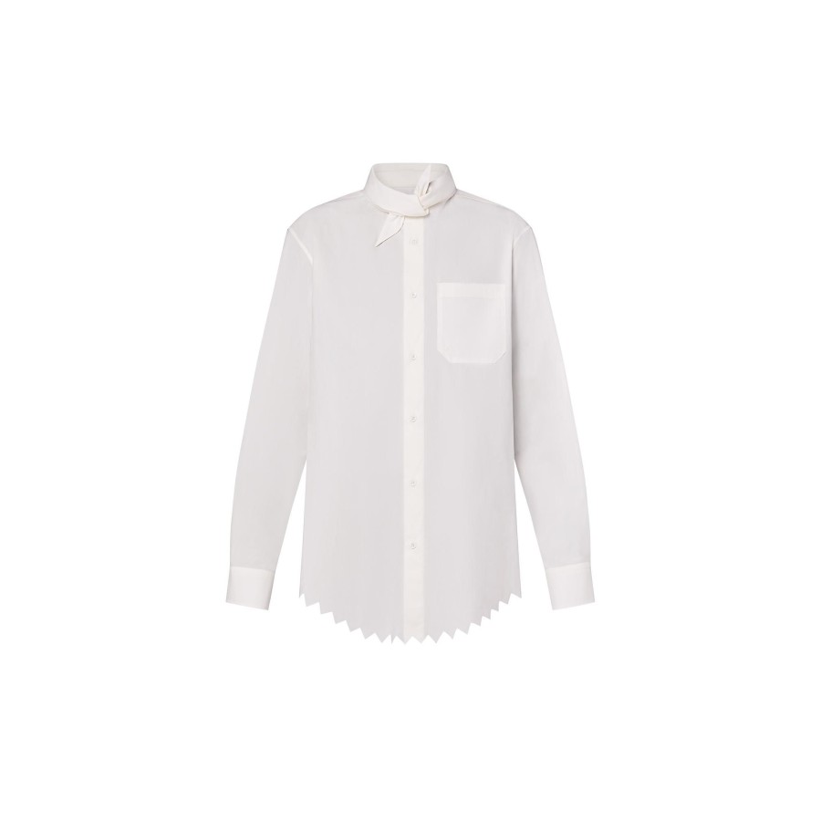 Men Louis Vuitton Shirts | Knotted Collar Long-Sleeved Shirt