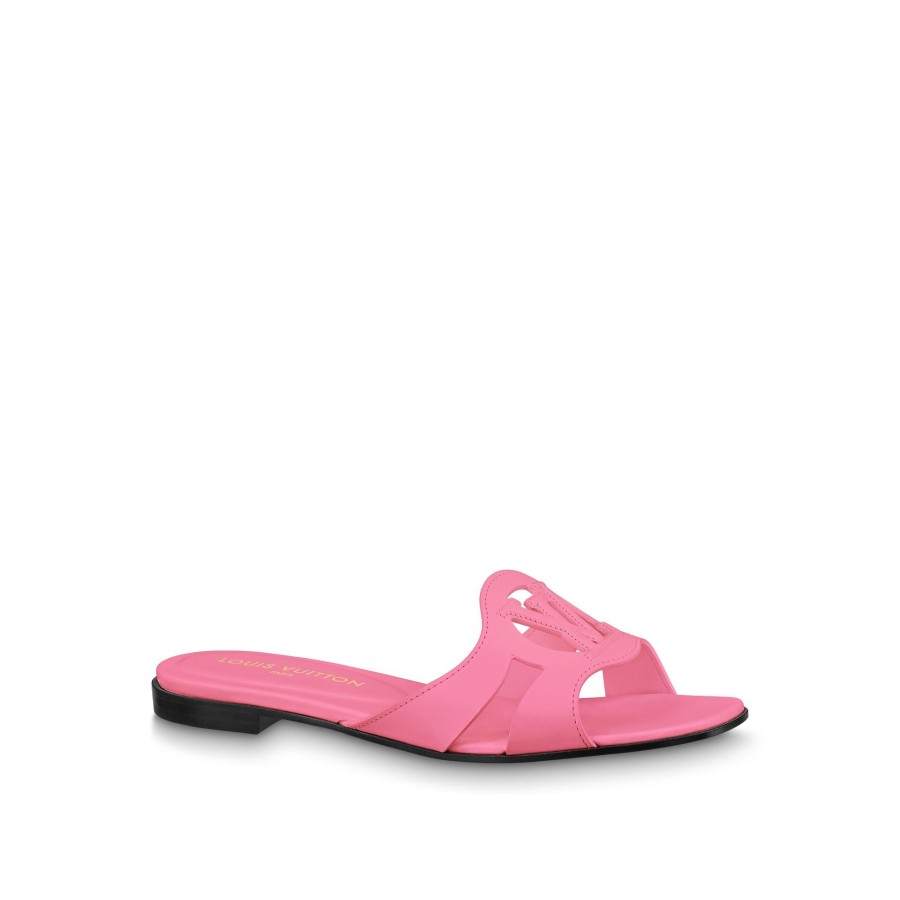 Women Louis Vuitton Sandals And Espadrilles | Lv Isola Flat Mule Pink