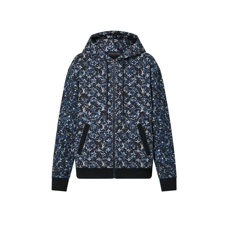 Men Louis Vuitton Knitwear And Sweatshirts | Monogram Zip-Through Cotton Hoodie