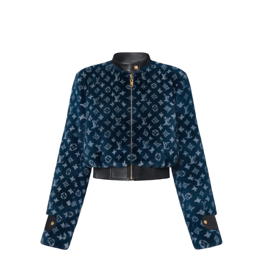 Women Louis Vuitton Coats And Jackets | Monogram Mink Bomber Jacket