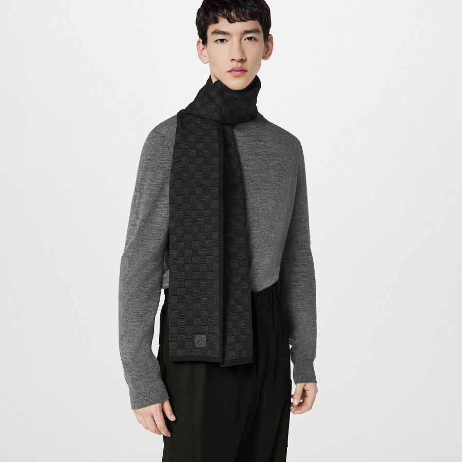 Men Louis Vuitton Scarves | Neo Petit Damier Scarf Anthracite