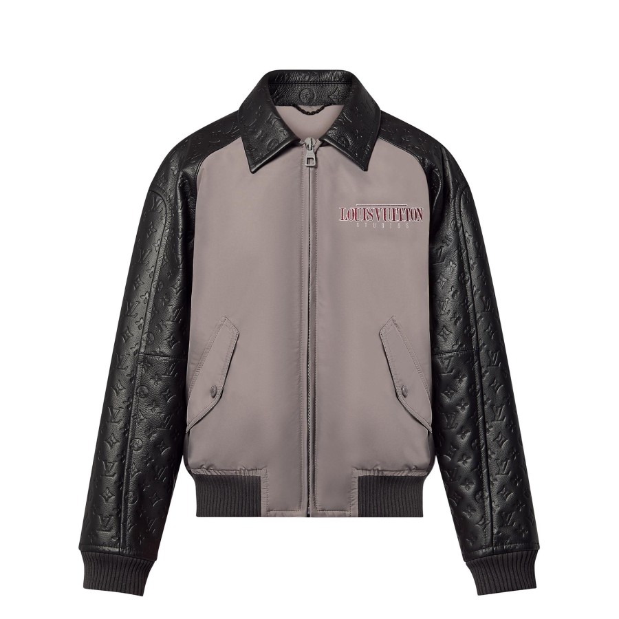 Men Louis Vuitton Coats And Outerwear | Leather And Nylon Blouson