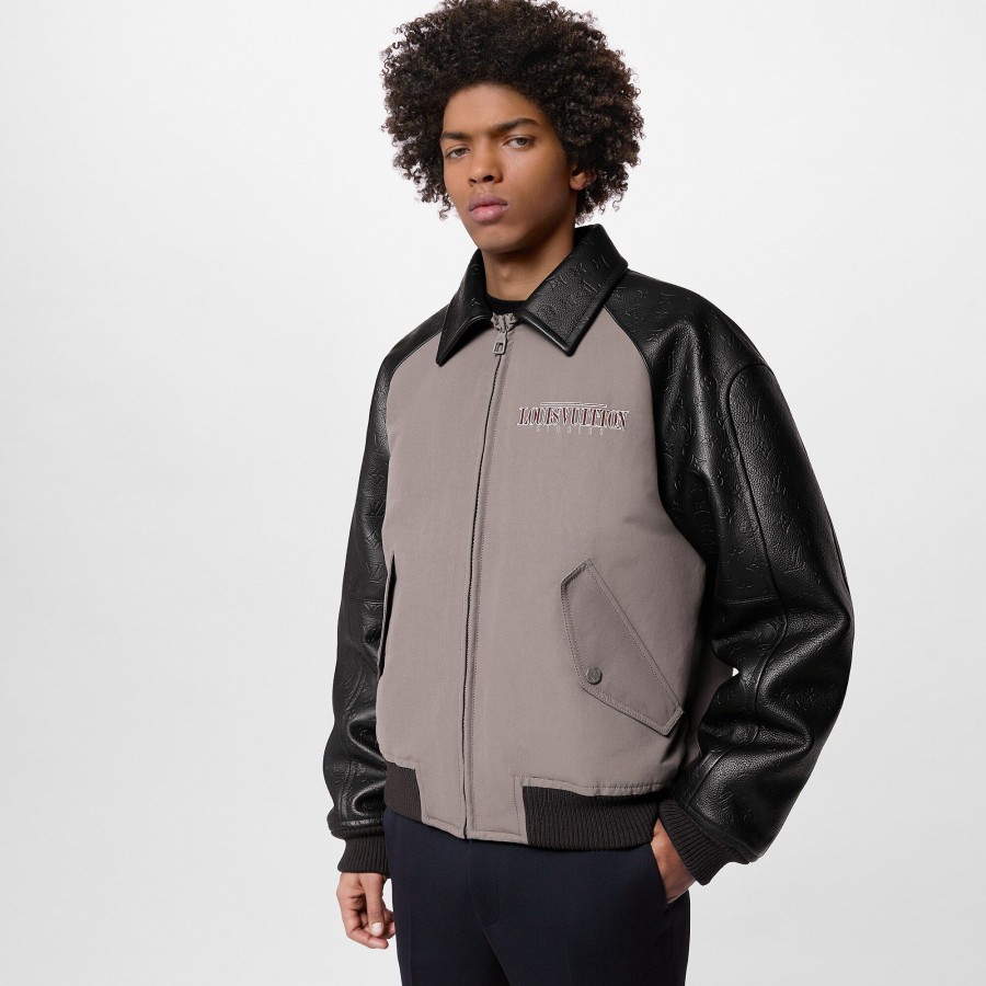 Men Louis Vuitton Coats And Outerwear | Leather And Nylon Blouson