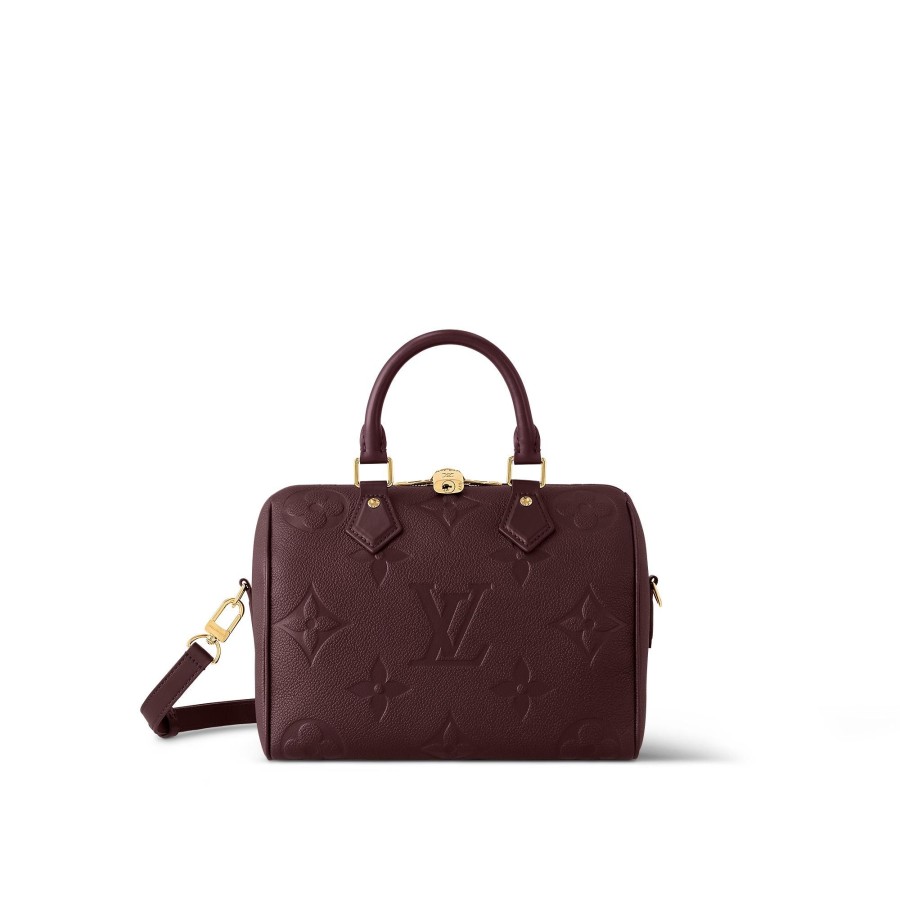 Women Louis Vuitton Leather Bags | Speedy Bandouliere 25 Wine