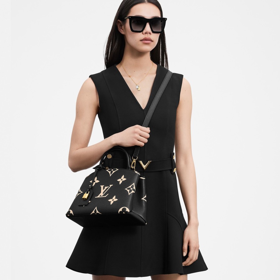 Women Louis Vuitton Leather Bags | Petit Palais Black/Beige