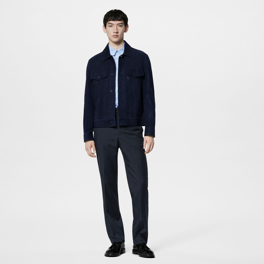 Men Louis Vuitton Coats And Outerwear | Suede Denim Jacket