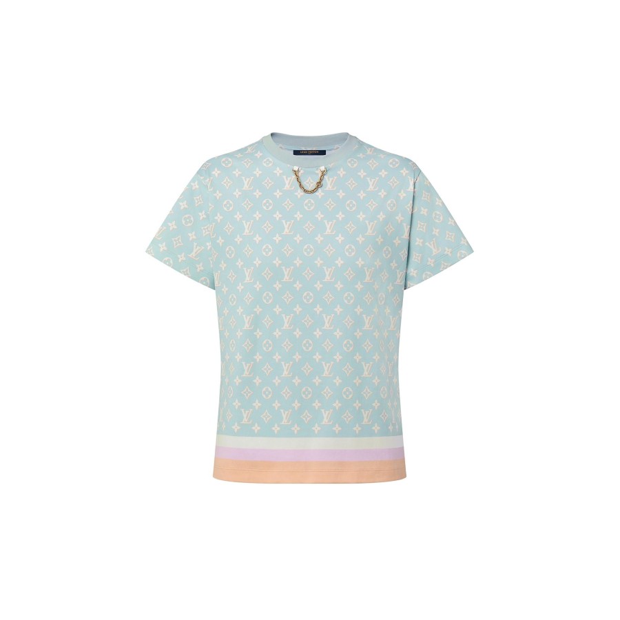 Women Louis Vuitton Tops | Stripe Accent Monogram T-Shirt