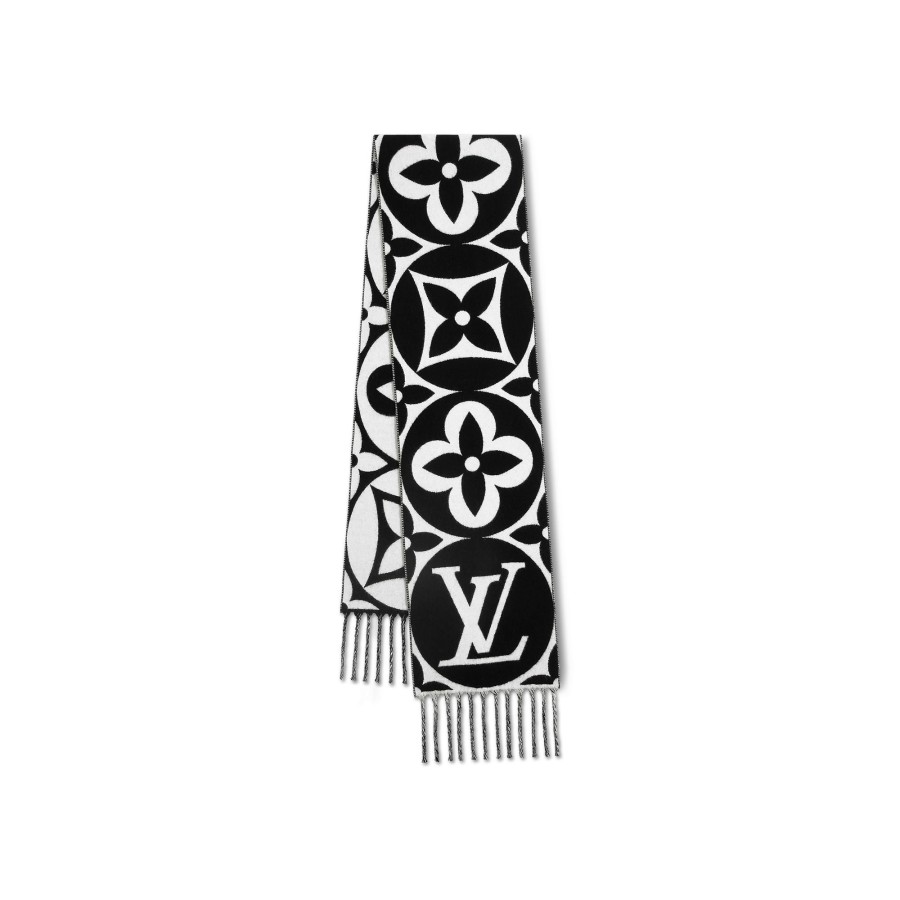 Women Louis Vuitton Scarves | Lv Medallion Scarf Black