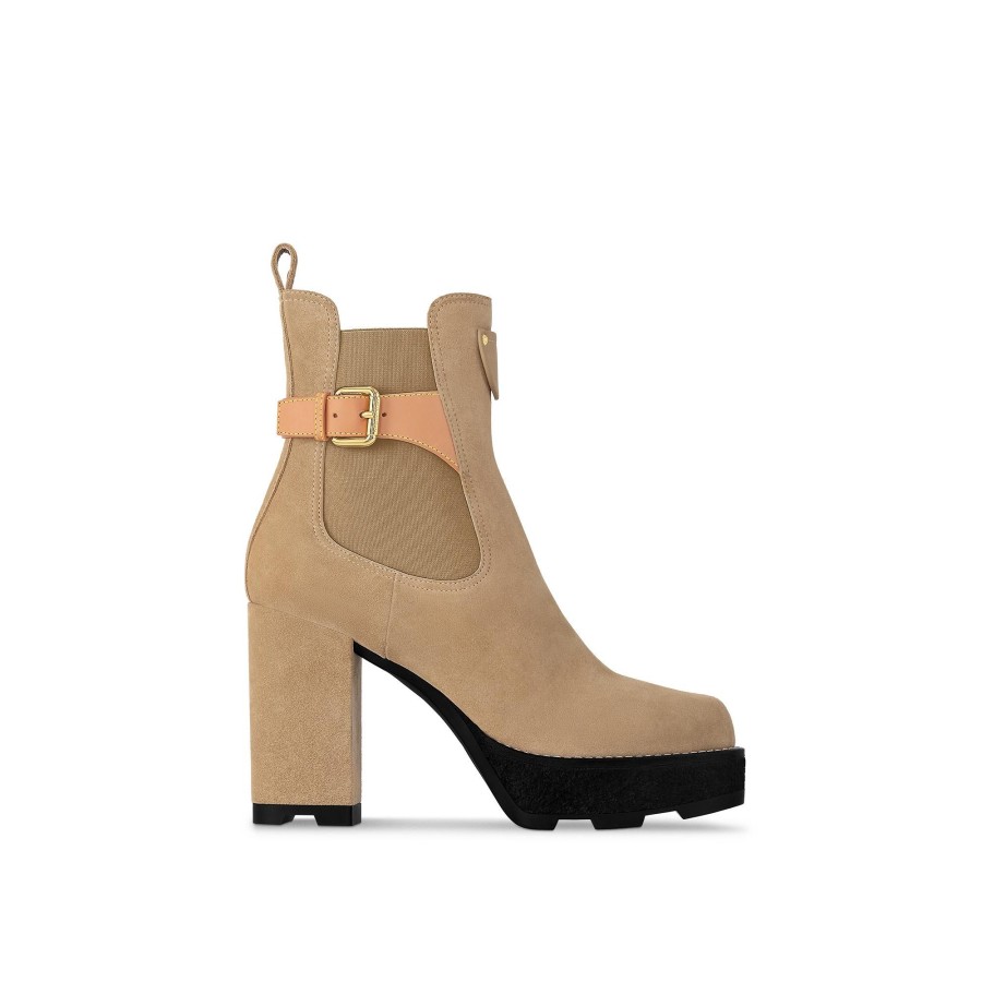 Women Louis Vuitton Boots And Booties | Lv Beaubourg Ankle Boot Beige