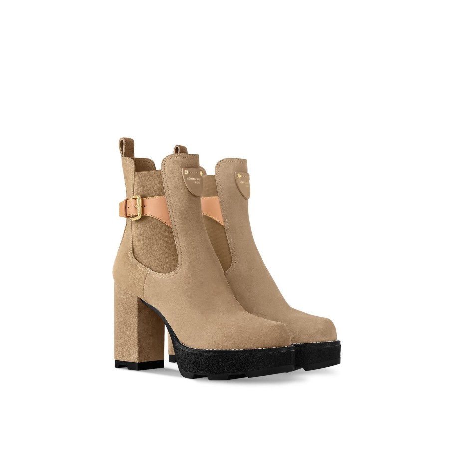 Women Louis Vuitton Boots And Booties | Lv Beaubourg Ankle Boot Beige