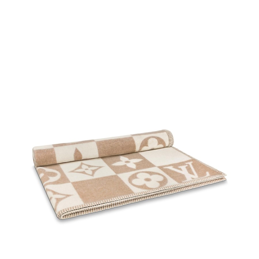 Women Louis Vuitton Home Textiles | Lv Checkmate Blanket Beige