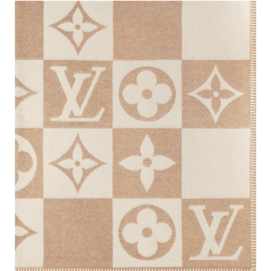 Women Louis Vuitton Home Textiles | Lv Checkmate Blanket Beige