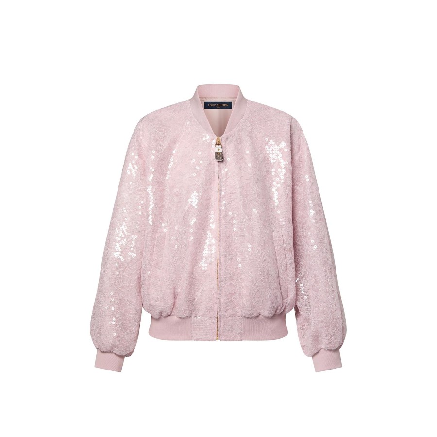 Women Louis Vuitton Coats And Jackets | Sequin Lace Bomber Jacket