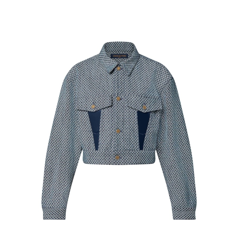 Women Louis Vuitton Coats And Jackets | Mini Checkerboard Denim Jacket