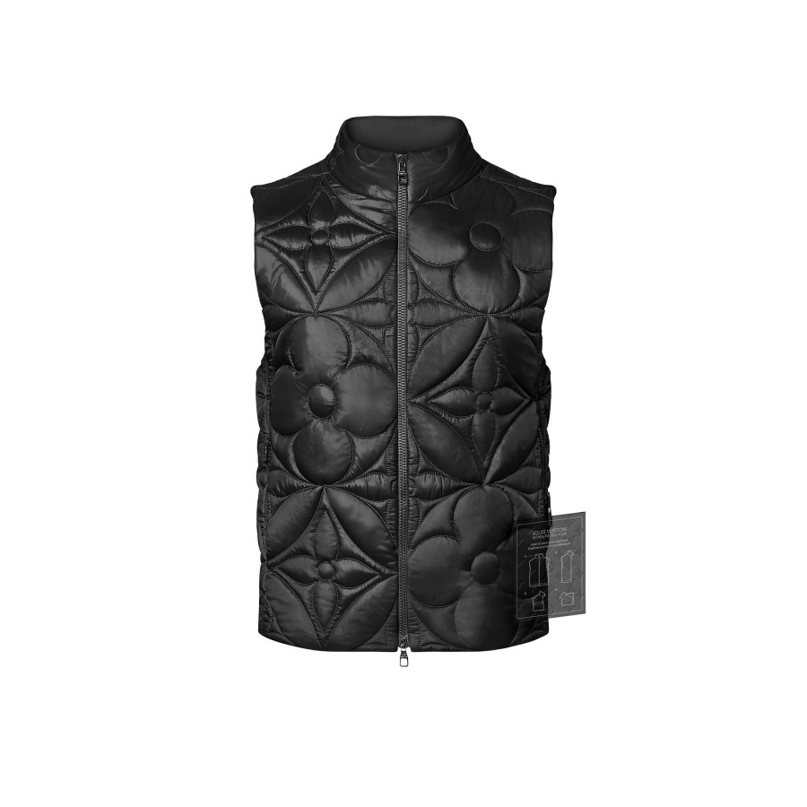 Men Louis Vuitton Coats And Outerwear | Lvse Padded Monogram Flower Gilet