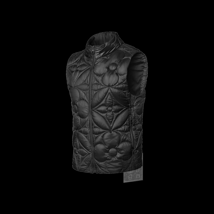 Men Louis Vuitton Coats And Outerwear | Lvse Padded Monogram Flower Gilet