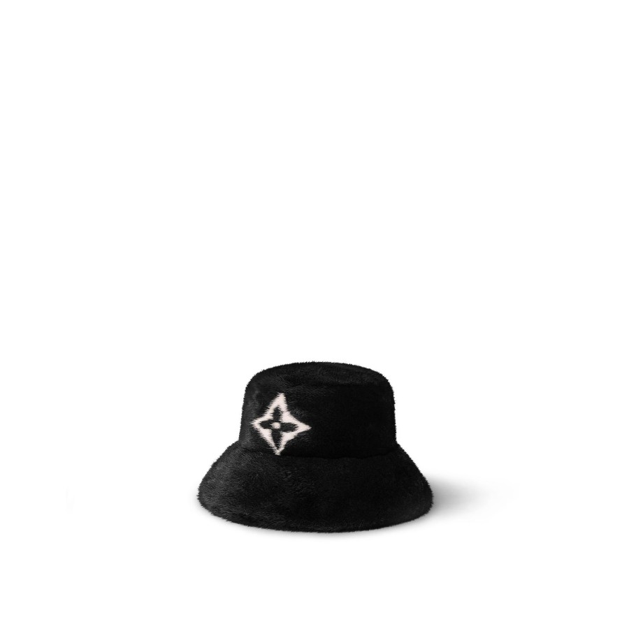 Women Louis Vuitton Hats And Gloves | Lv Cosy Mink Fur Bucket Hat