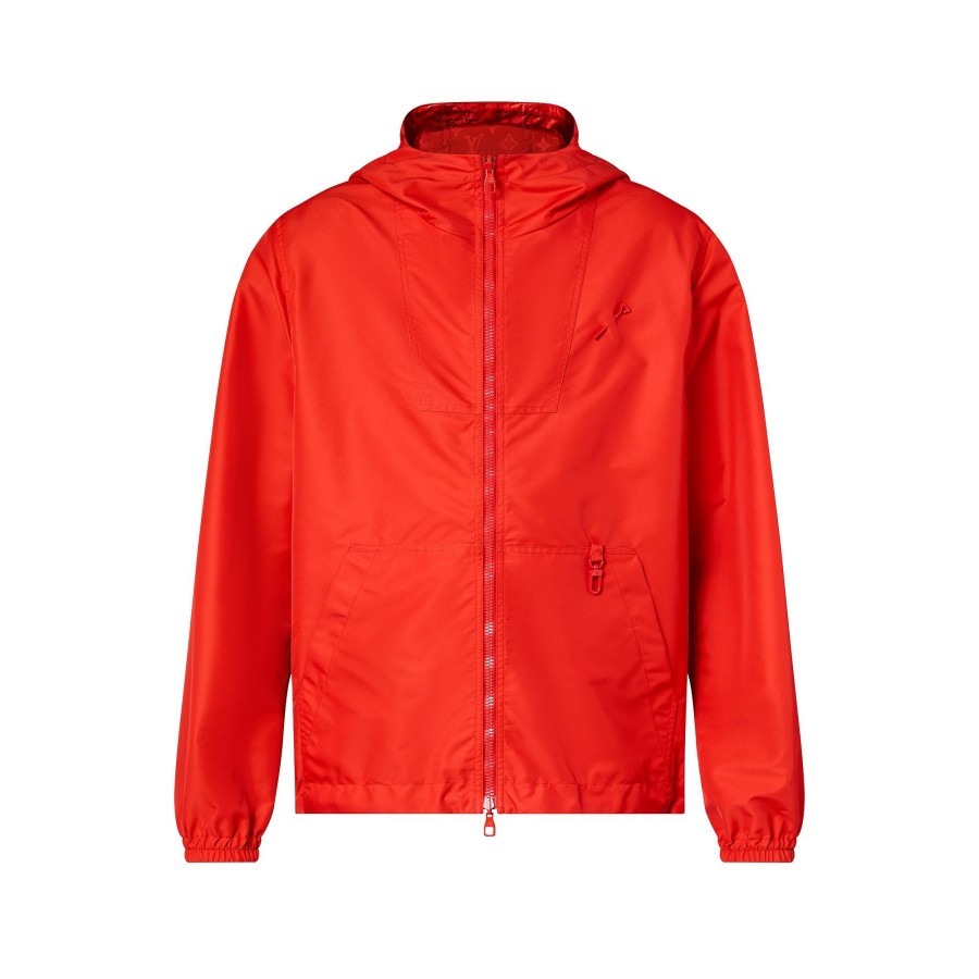 Men Louis Vuitton Coats And Outerwear | Monogram Reversible Nylon Windbreaker Red