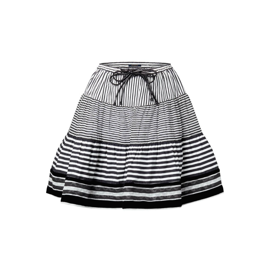 Women Louis Vuitton Skirts And Shorts | Mixed Stripes Tiered Mini Skirt