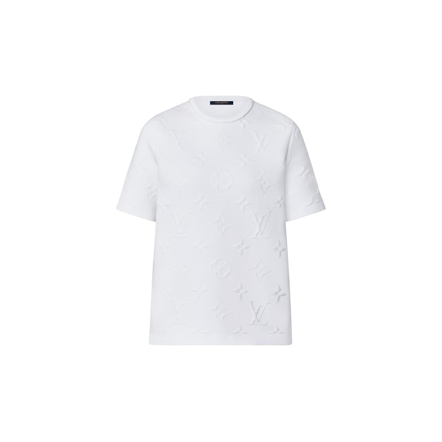 Women Louis Vuitton Knitwear | 3D Monogram T-Shirt White