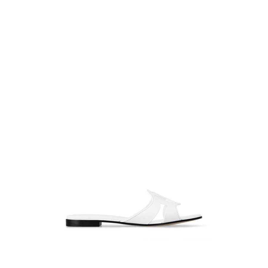 Women Louis Vuitton Mules And Slides | Lv Isola Flat Mule White