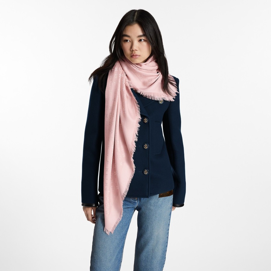 Women Louis Vuitton Shawls And Stoles | Monogram Classic Shawl Rose Poudre