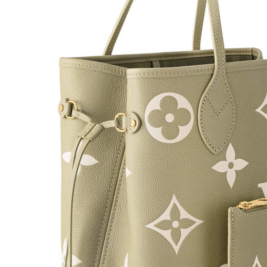 Women Louis Vuitton Leather Bags | Neverfull Mm Khaki Cream